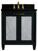 31" Single Sink Vanity, Dark Gray Finish With Black Galaxy Granite