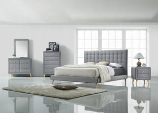Valda Upholstered Chest, Light Gray Fabric
