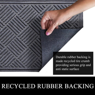 A1HC Superior Absorbant Polypropylene Doormat, Dark Gray Checkered, 24"x36"