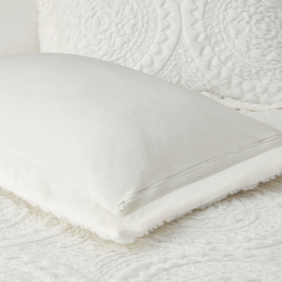Madison Park Arya Medallion Faux Fur Plush Comforter Mini Set