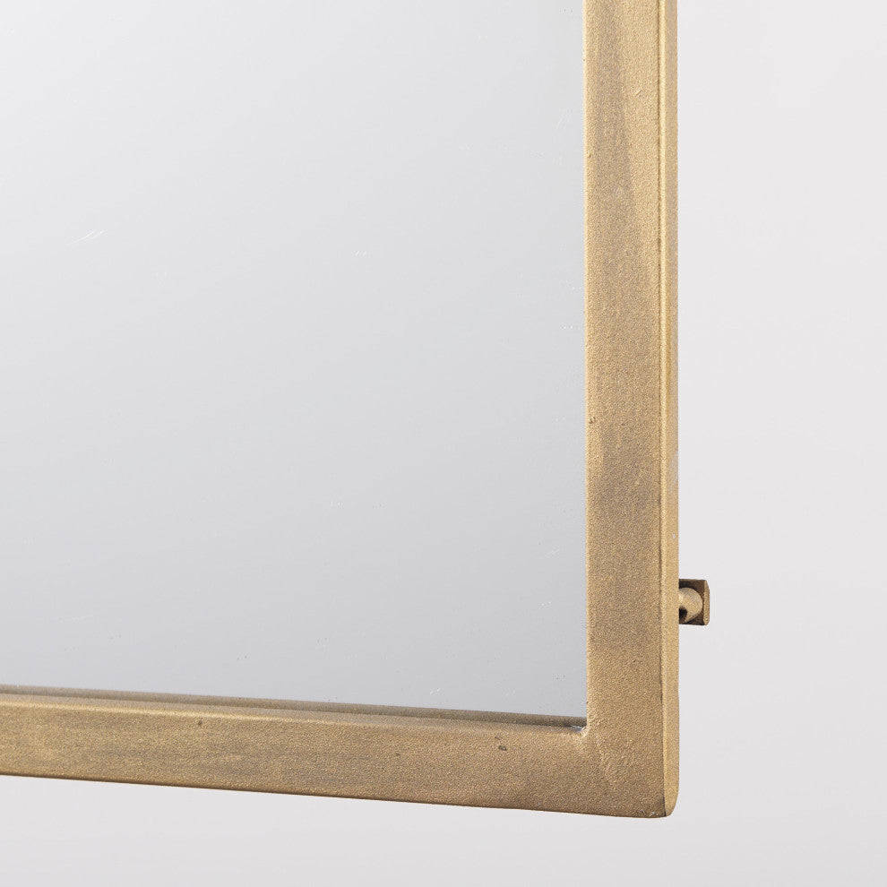 Giovanna Gold Metal Frame Ogee Arch Rectangular Wall Mirror, 49" x 24"