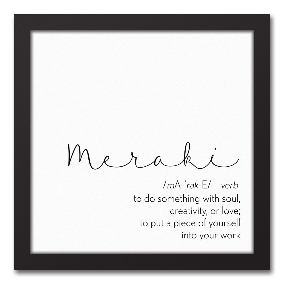 Meraki 12x12 Black Framed Canvas