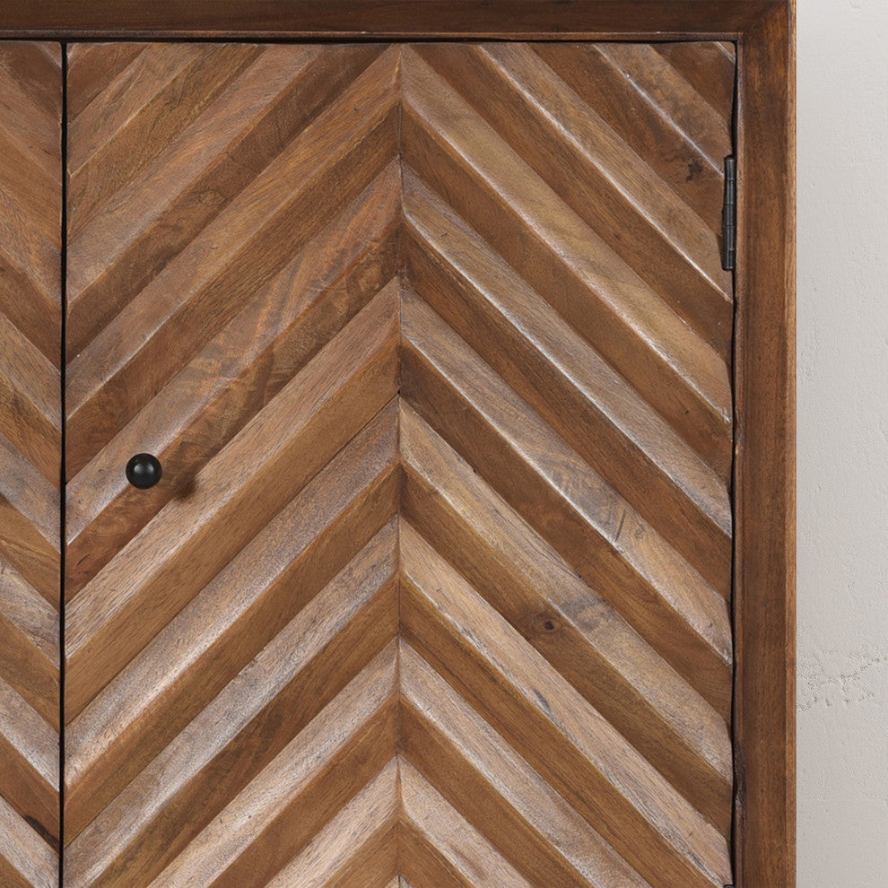 Burlington Mid-Century Modern Handcrafted Mango Wood Sideboard