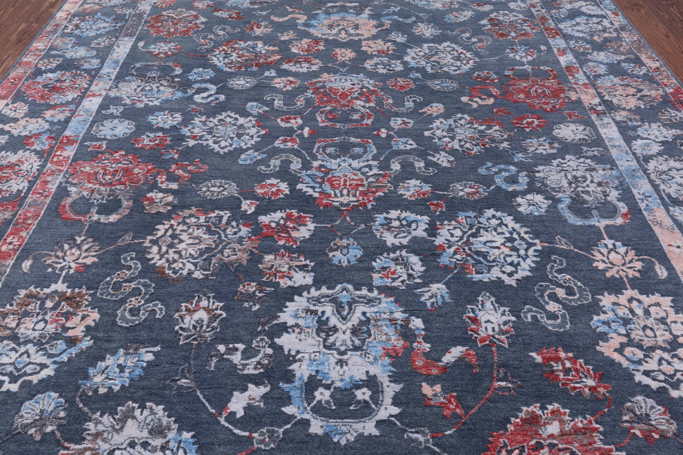 8' 1" X 10' 1" Persian Wool and Silk Handmade Rug Q7103