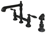 Kingston Brass Kitchen Faucet With Side Sprayer, Matte Black