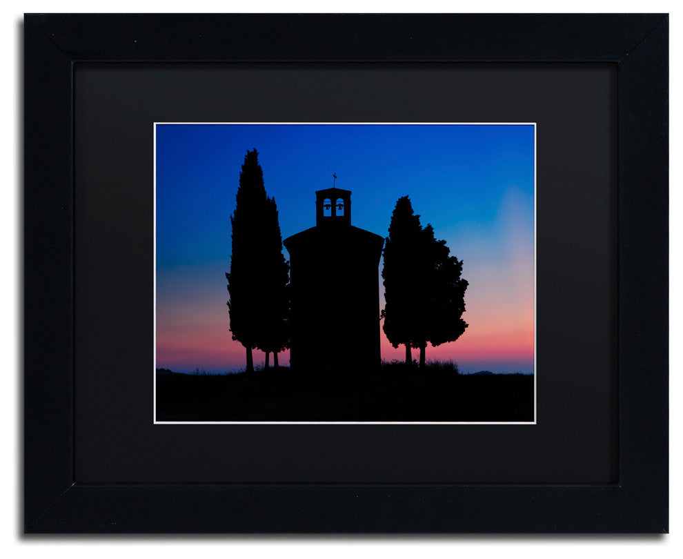 Michael Blanchette 'Vitaleta Chapel' Art, Black Frame, Black Mat, 14x11