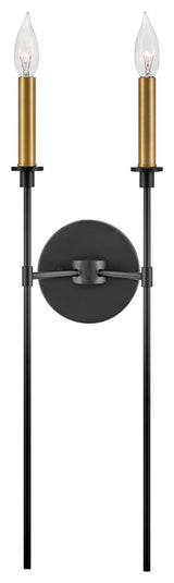 Lark 83072 Hux 2 Light 24" Tall Wall Sconce - Black