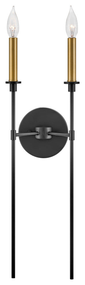 Lark 83072 Hux 2 Light 24" Tall Wall Sconce - Black