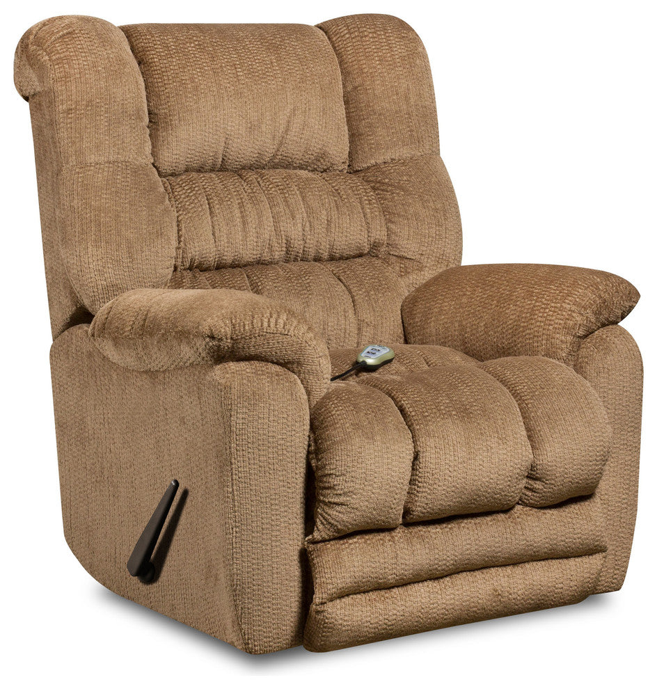 Massaging Temptation Fawn Microfiber Recliner With Heat Control
