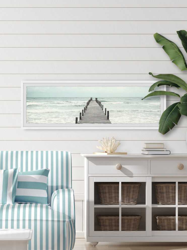 "Wild Oceans" Framed Painting Print, 45x15
