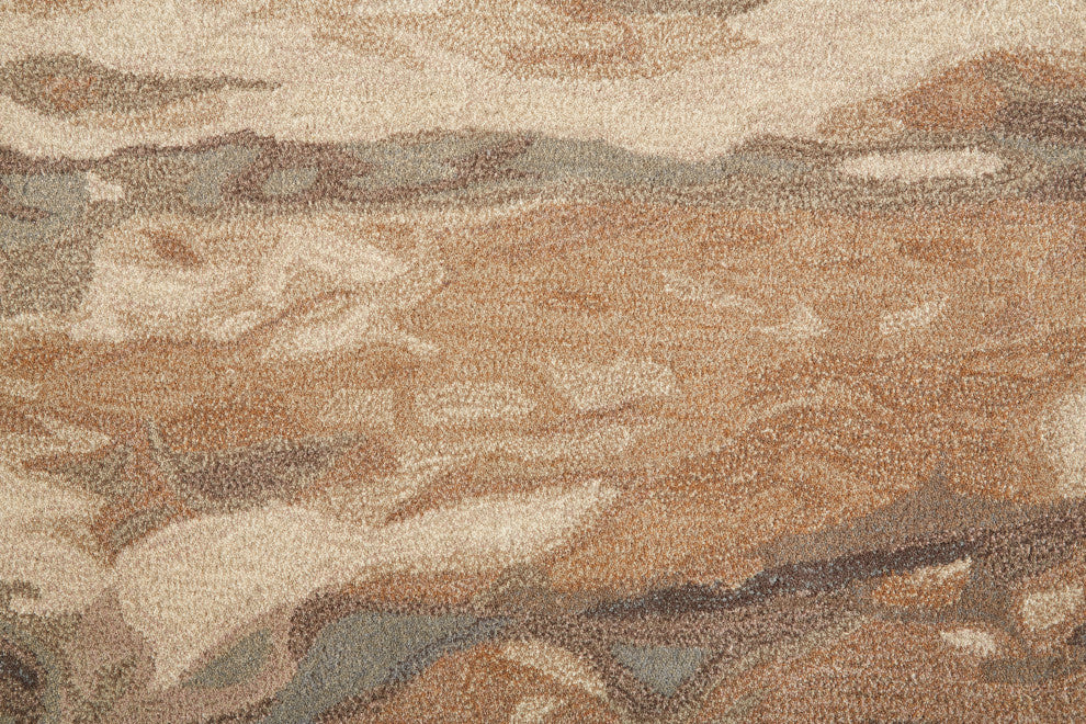 Weave & Wander Nakita Rug, Biscuit Tan/Morel Brown, 10ft x 14ft