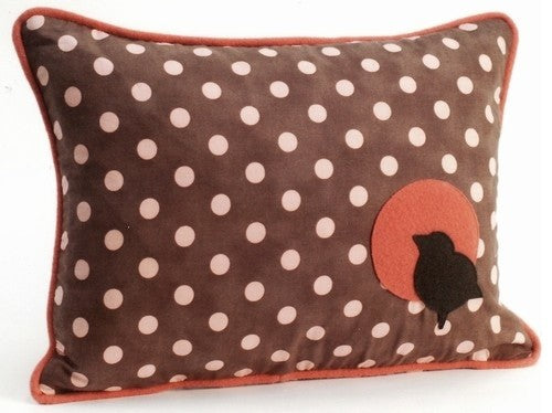 Pillow Decor - Bird Polka Dot Decorative Throw Pillow