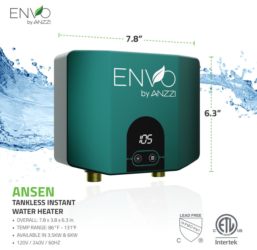 ENVO Ansen Tankless Electric Water Heater - 2 Pack, 6kw