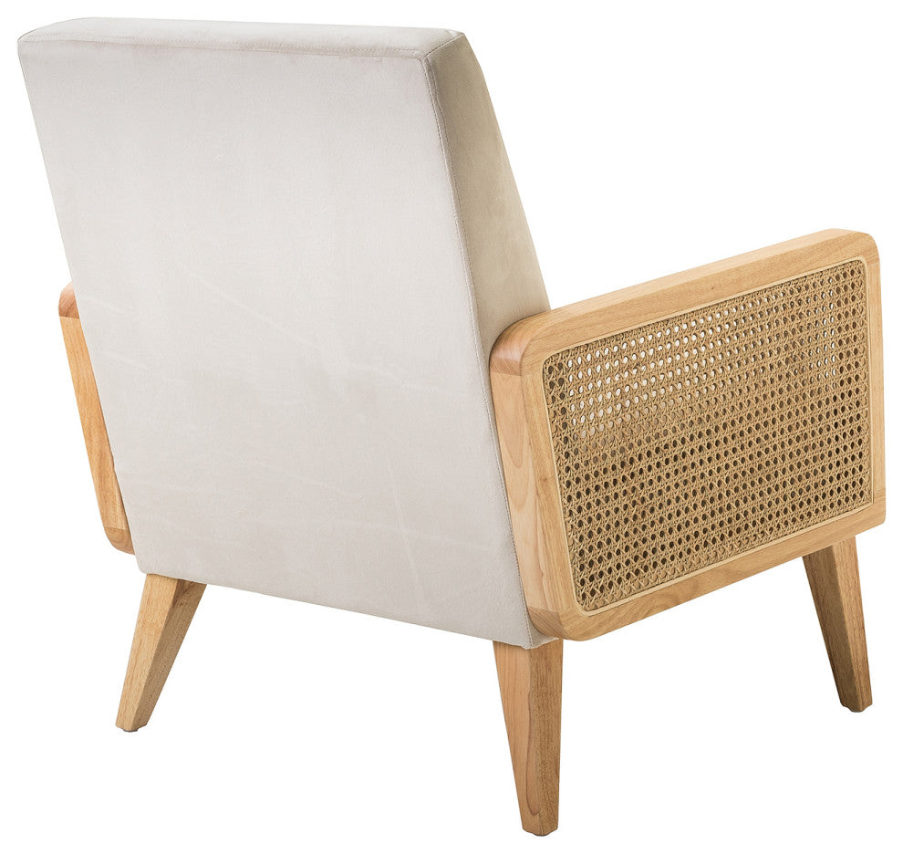 Delphine Cane Accent Chair, Rattan Armchair, Beige
