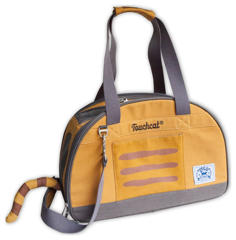 Touchcat 'Tote-Tails' Designer Airline Approved Collapsible Cat Carrier, Yellow