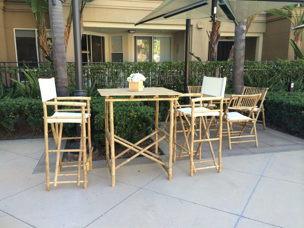 Director High Square 3-Piece Table Set, White, Natural