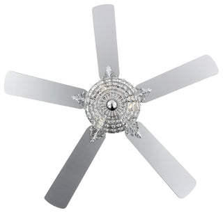 Mandy 52" 3-Light Glam Crystal Dome Shade LED Ceiling Fan With Remote, Chrome