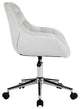 Ava Tufted Modern Chair with 360 Swivel Chair, White Velvet