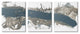 Abstract Line Painting Bold Blue Busy Grey Movement,3pc, each 16 x 20