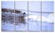 "Crisp Blue Waves Splashing Beach" Seascape Wall Art, 4 Panels, 48"x28"