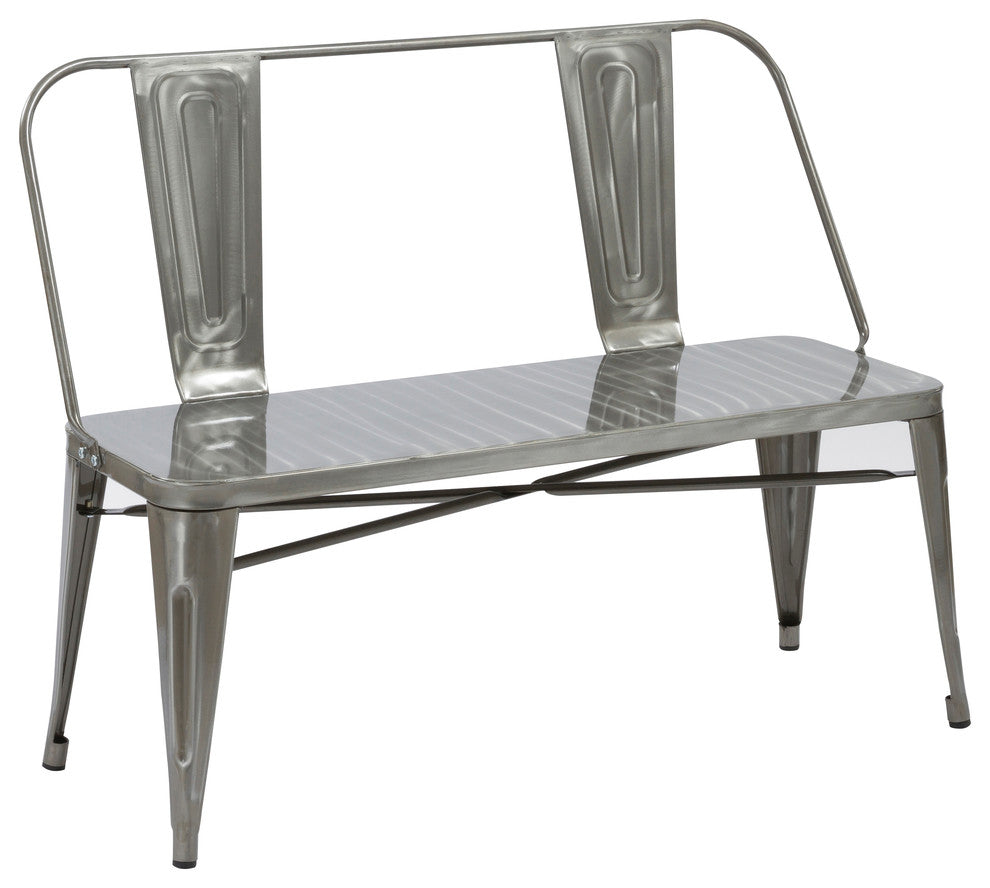 Rooney Metal Dining Bench, Gunmetal