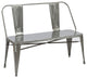 Rooney Metal Dining Bench, Gunmetal