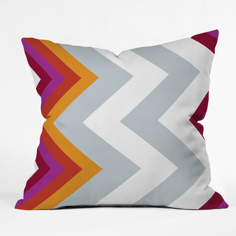 Karen Harris Modernity Solstice Warm Chevron Outdoor Throw Pillow, 18x18x5