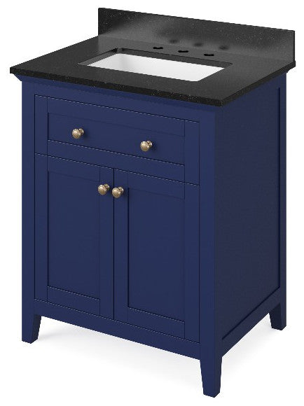 Chatham Traditional 30" Hale Blue Single Sink Vanity, Black Granite Vanity Top