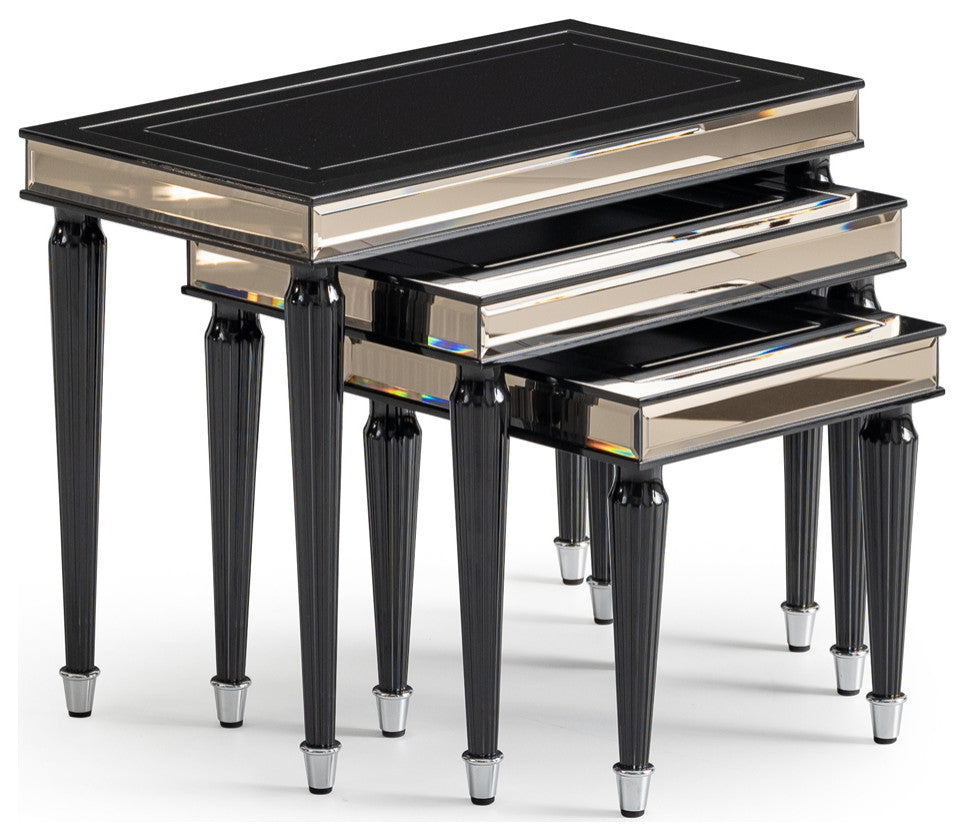 La Francaise Nesting Tables Set of 3 Black Ice