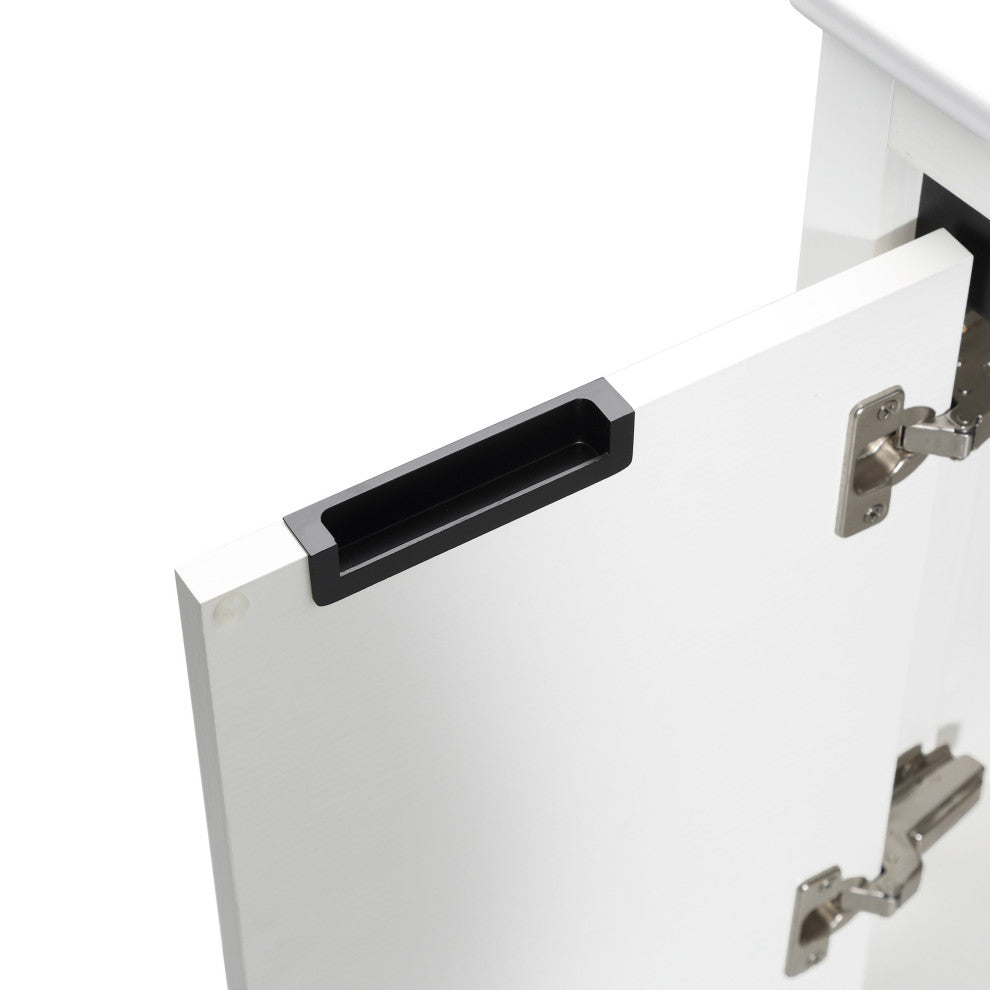 24" Plywood Freestanding Bath Vanity Set, Integrated Resin Basin