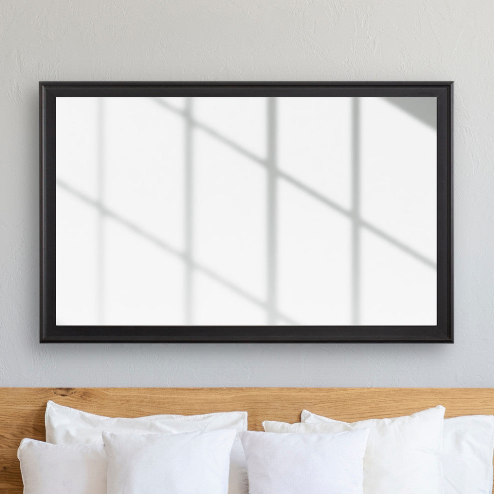 Kendall Framed Wall Mirror, Black, 20"x54"