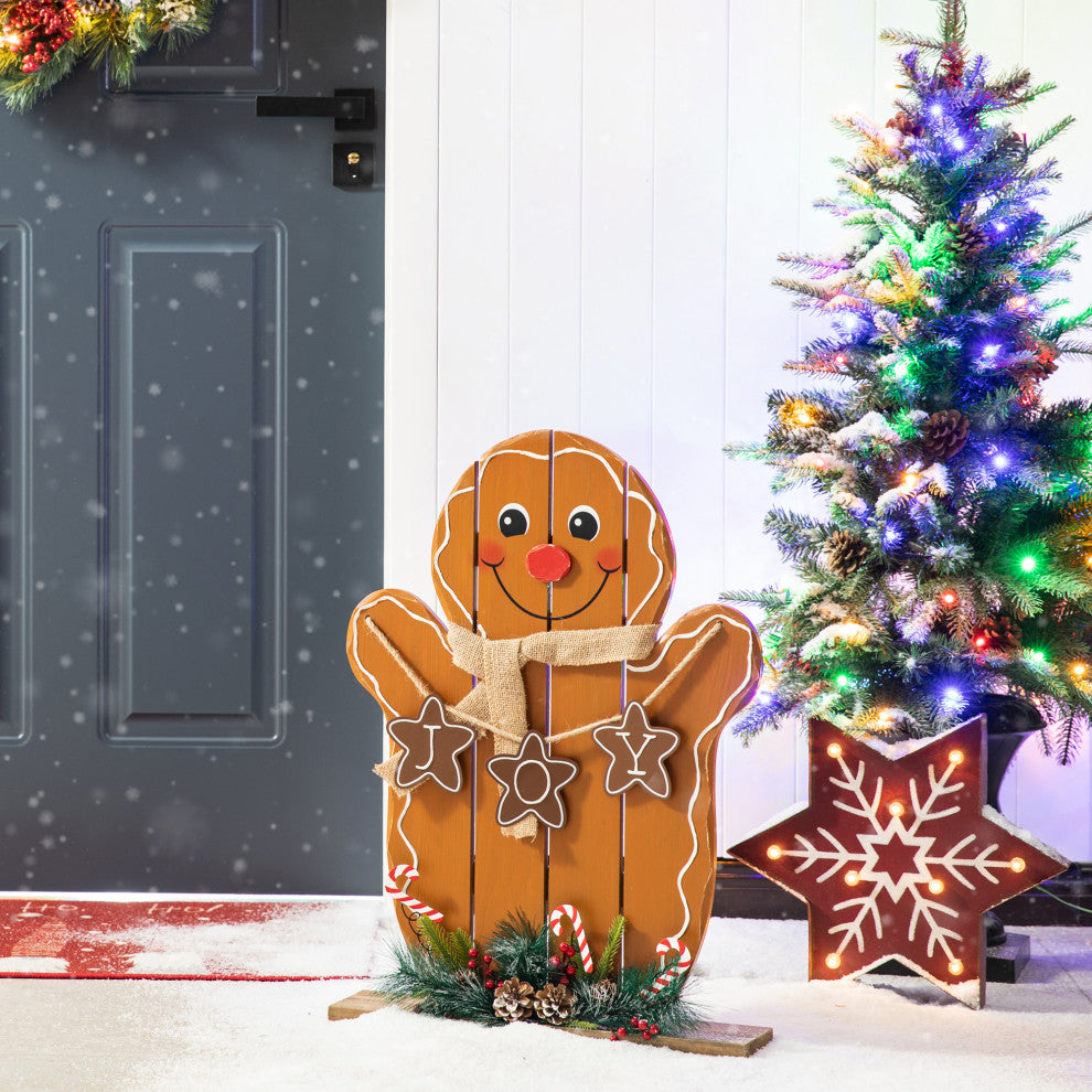 24"H Wood Gingerbread Man Porch Decor