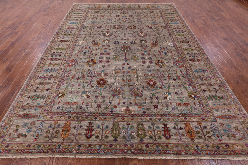8' 9" X 12' 1" Persian Tabriz Handmade Wool Rug - Q12518