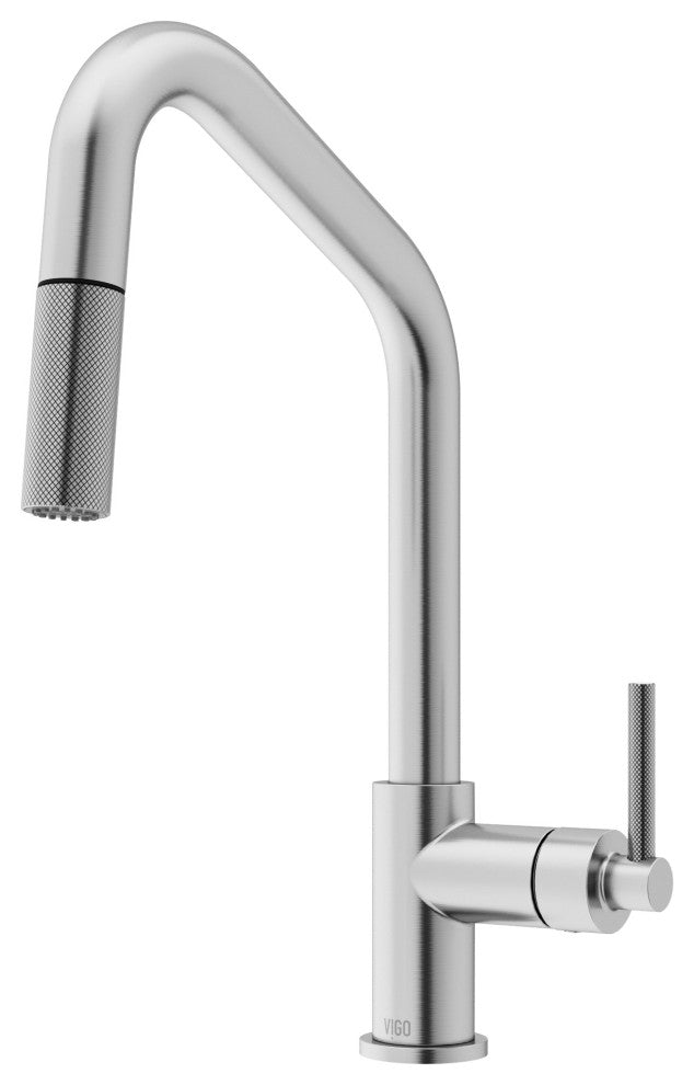 VIGO Utopia 14" H Single Handle Pull-Down Sprayer Kitchen Bar Faucet, Stainless Steel