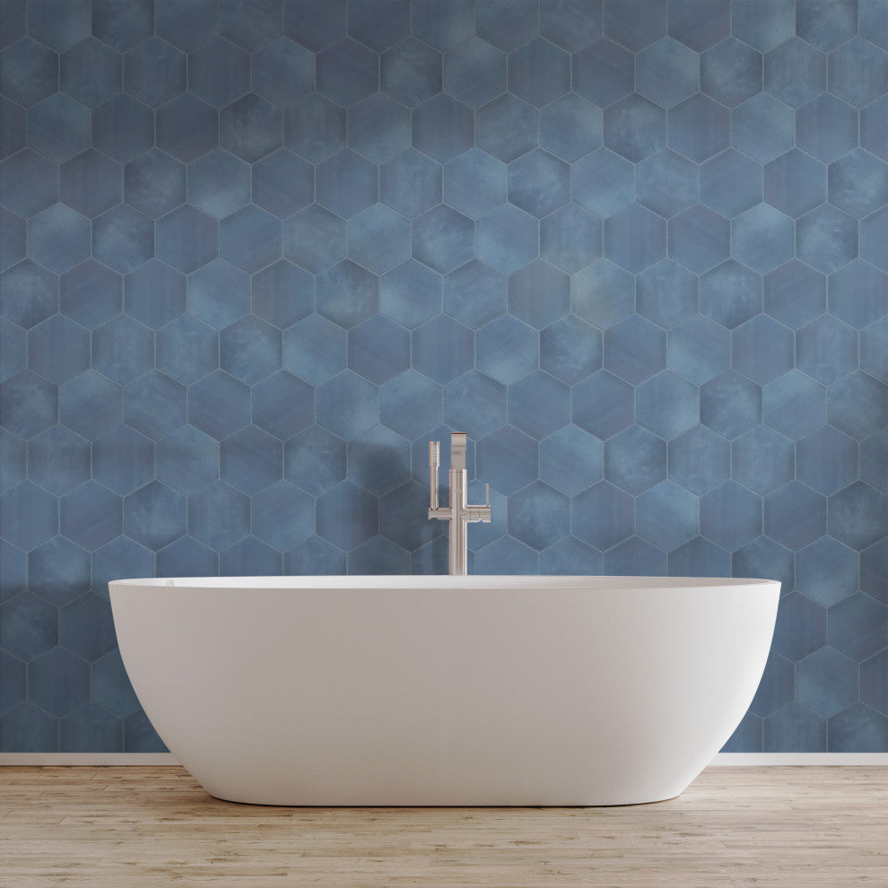 Horizon Hex Azul Porcelain Floor and Wall Tile