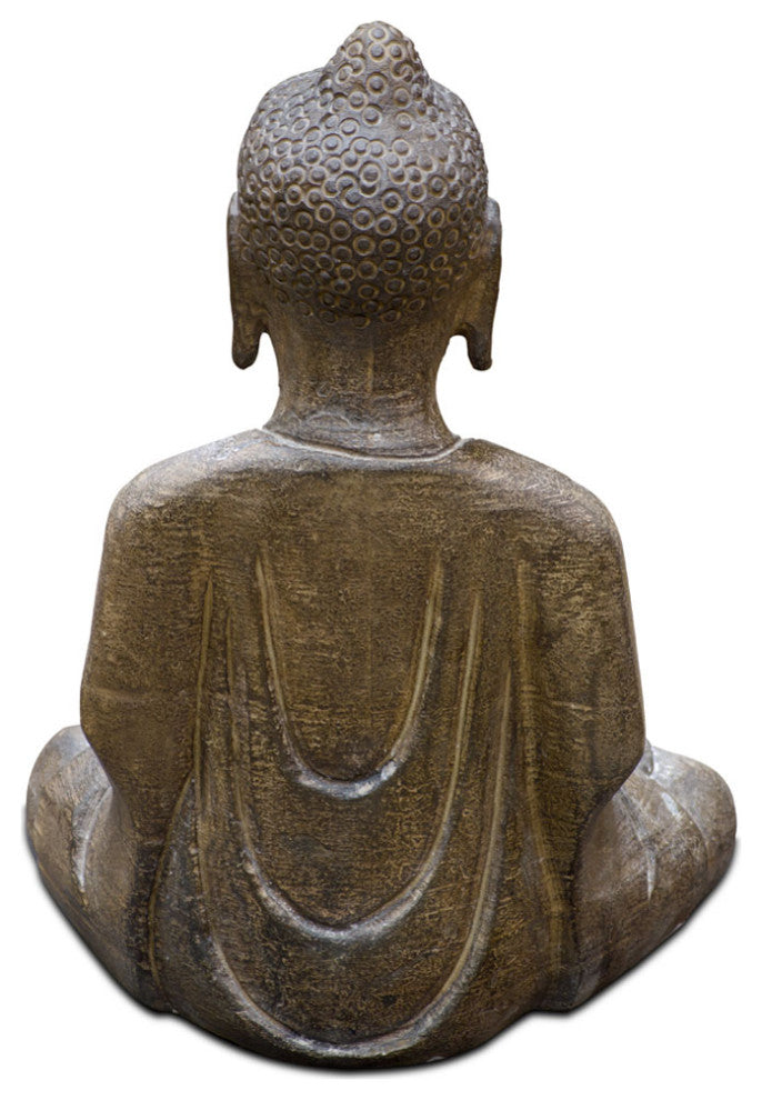 Stone Oriental Meditating Buddha Statue