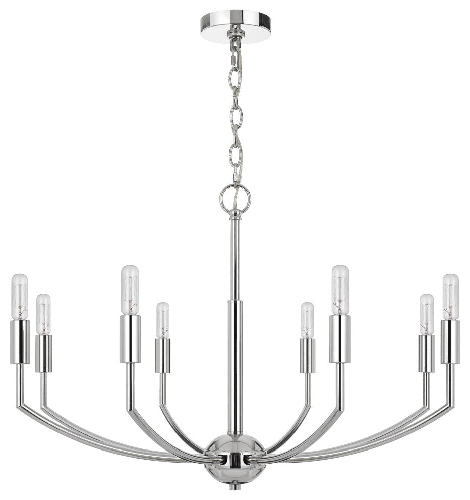 Maxton Chrome Metal Chandelier, Fx-3807-8