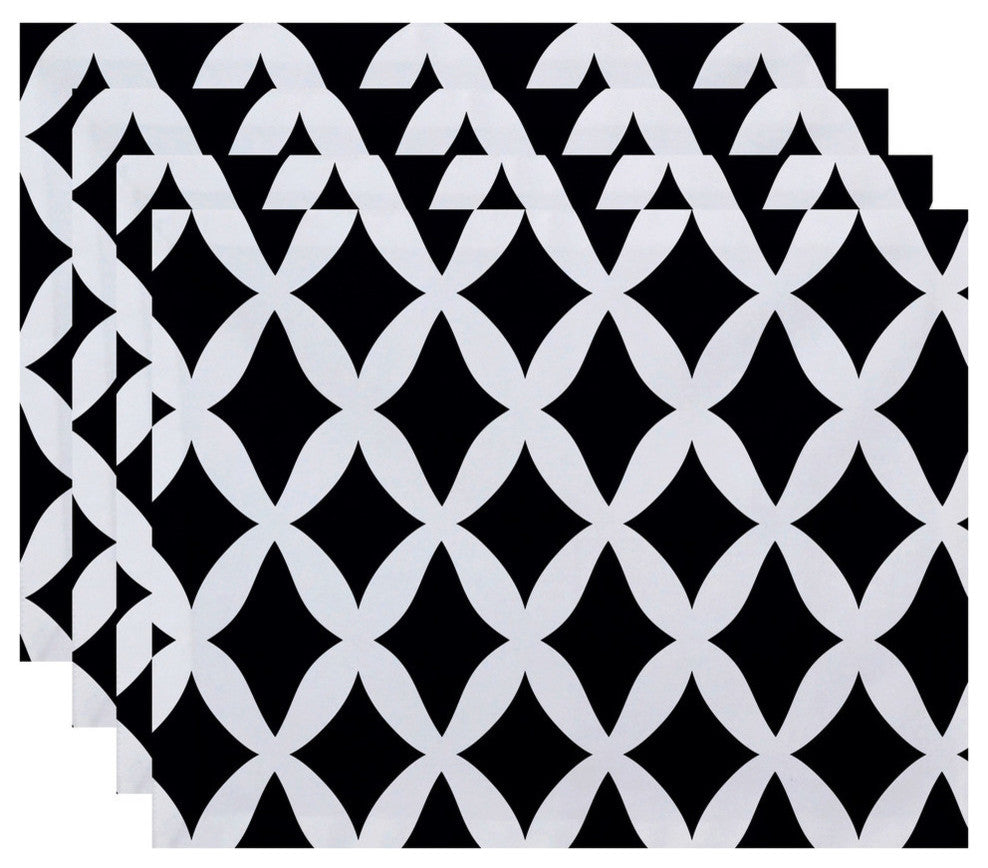 Lattice Kravitz Geometric Print Placement, Brighter Sky, Set of 4