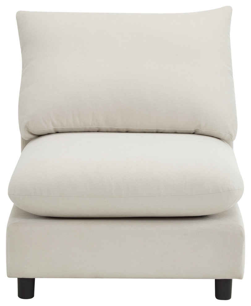 GDF Studio Upholstered Modular Sectional Sofa Set, White Sand, 4 Seate