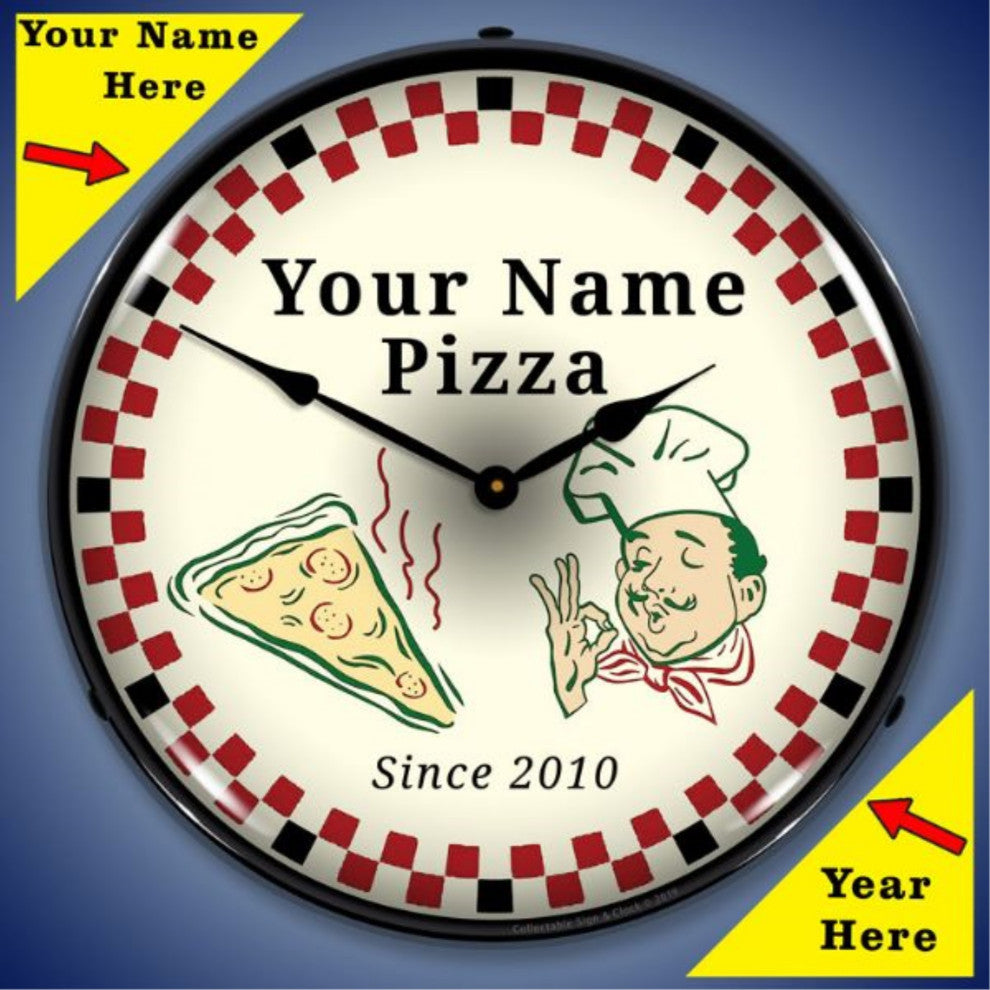 19101023 Add Your Name Pizza Parlor Clock