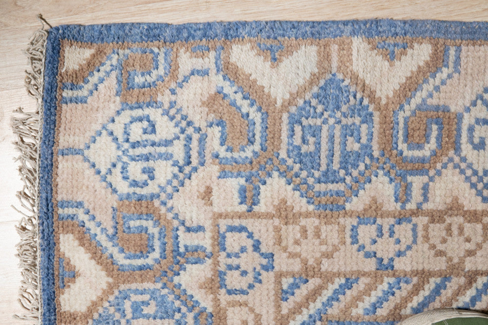 EORC Blue Hand Knotted Wool Khotan Rug, 8'x10'