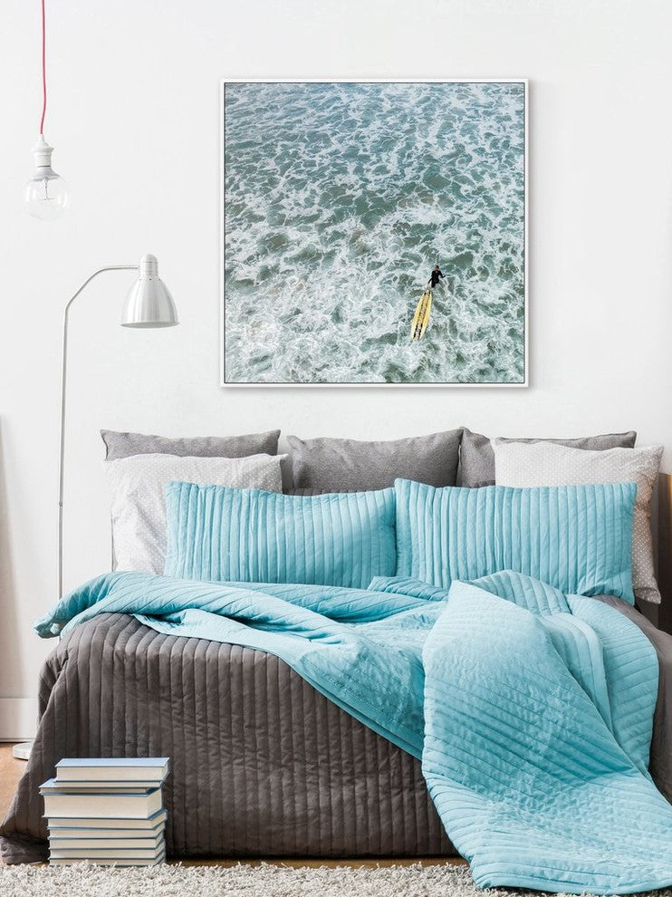 "Choppy Waters" Floater Framed Painting Print on Canvas, 18"x18"