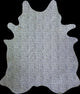 Cheetah Black on White Stenciled Brazilian Cowhide