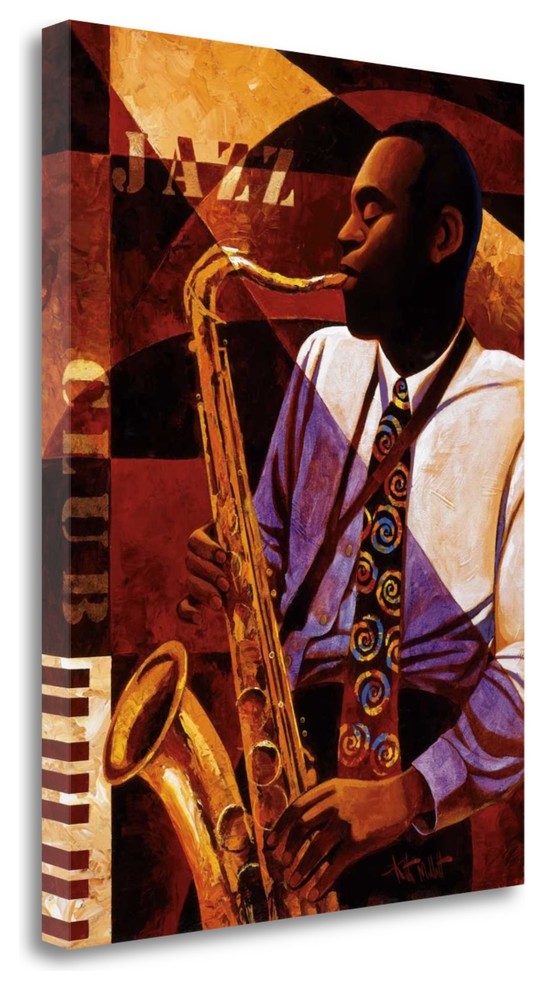 "Jazz Club" By Keith Mallett, Giclee Print on Gallery Wrap Canvas, Ready to Hang