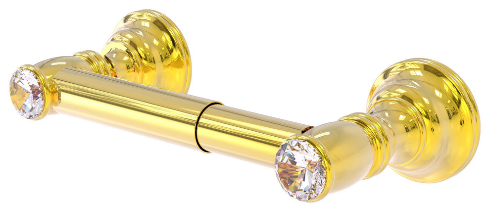 Carolina Crystal 2 Post Toilet Tissue Holder, Polished Brass