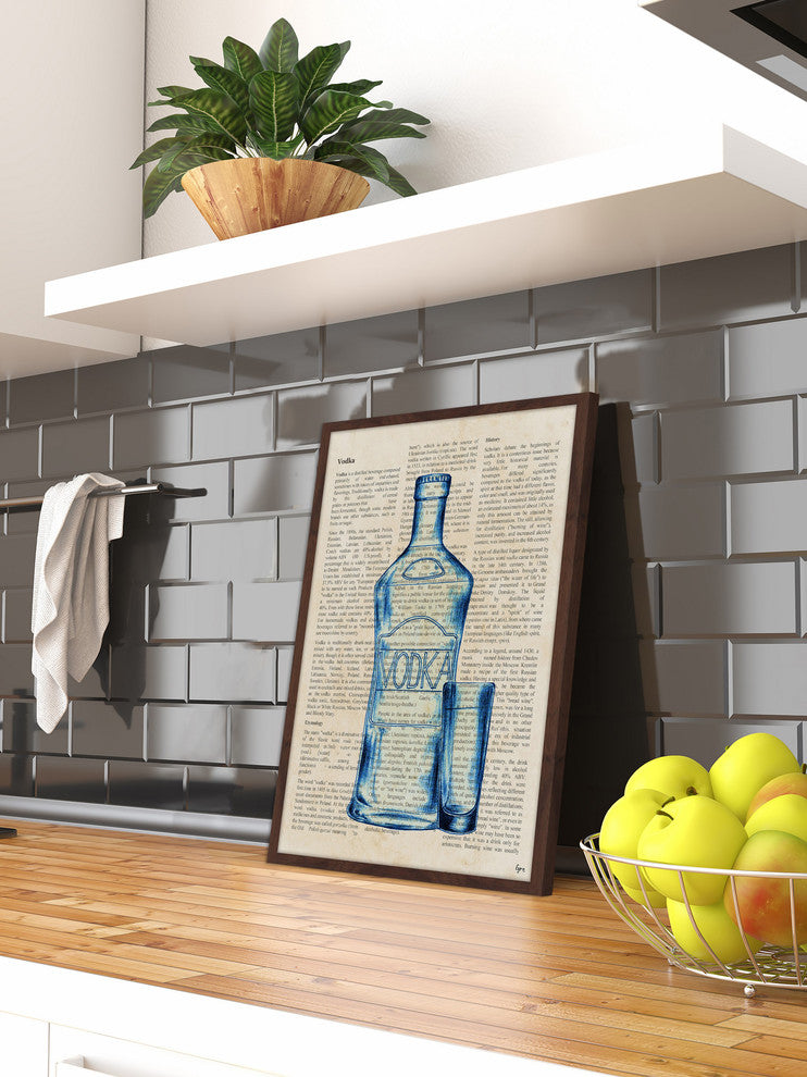 "Blue Vodka History" Framed Painting Print, 20"x30"