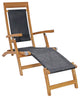 Teak Wood Narmada Outdoor Steamer Chair With Webbing, Black