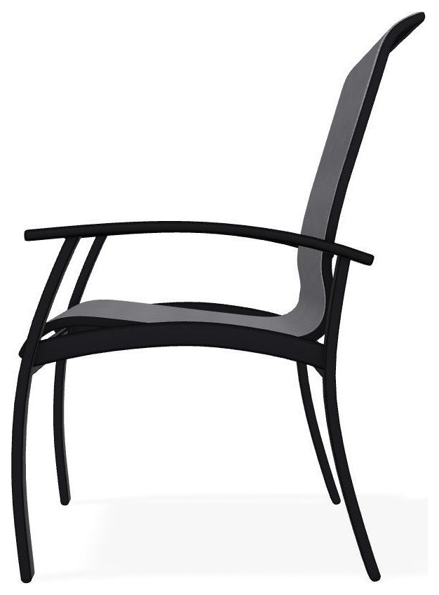 Belle Isle Sling Outdoor Dining Chair, Augustine Pewter/Black