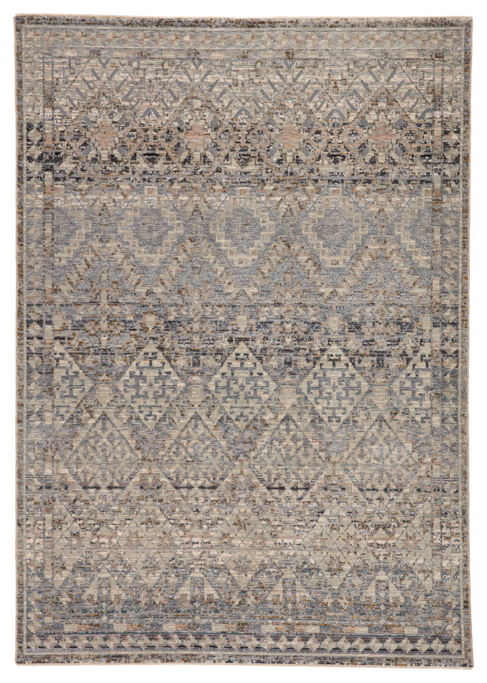Jaipur Living Cashel Tribal Gray/Blue Area Rug, 12'x15'6"