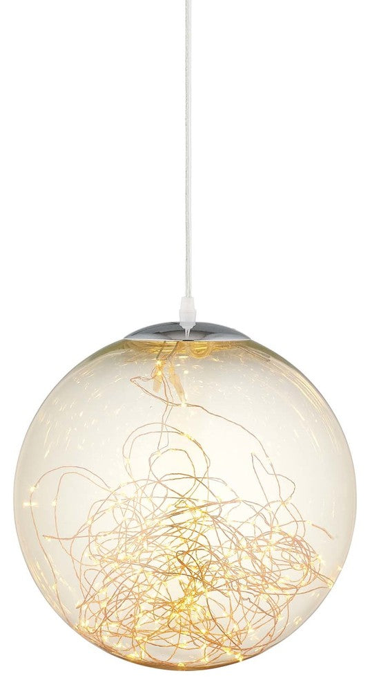 Fairy 8" Amber Glass Globe Ceiling Light Pendant Chandelier